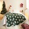 Fleece Throw Blanket Emerald Green Picnic Blankets for Couch Christmas Winter Blankets with White Snowflake Tufted Soft Microfiber Blanket Travel Outdoor Camping Blanket 50x60 Inches
